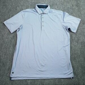 Greyson Polo Shirt Mens Extra Large‎ Blue Stripe Performance Golf Wolf Logo